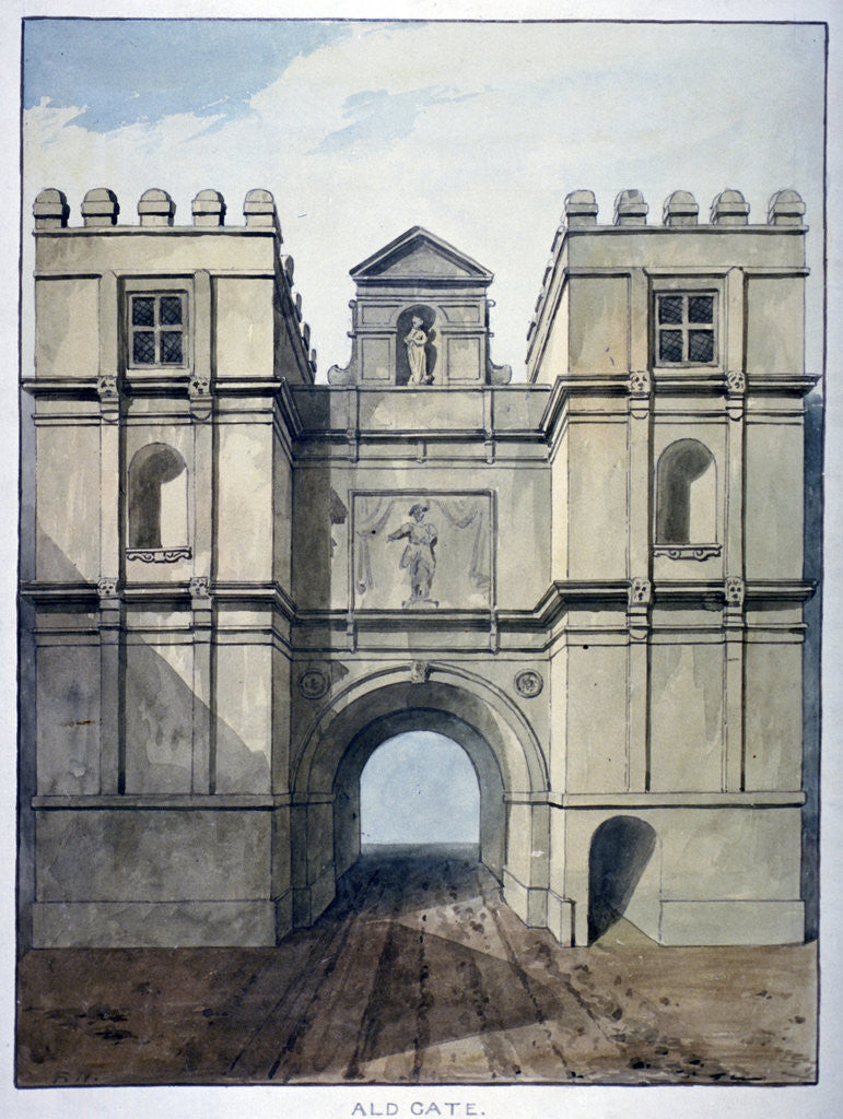Detail of Aldgate, London, c1820(?) by Frederick Nash
