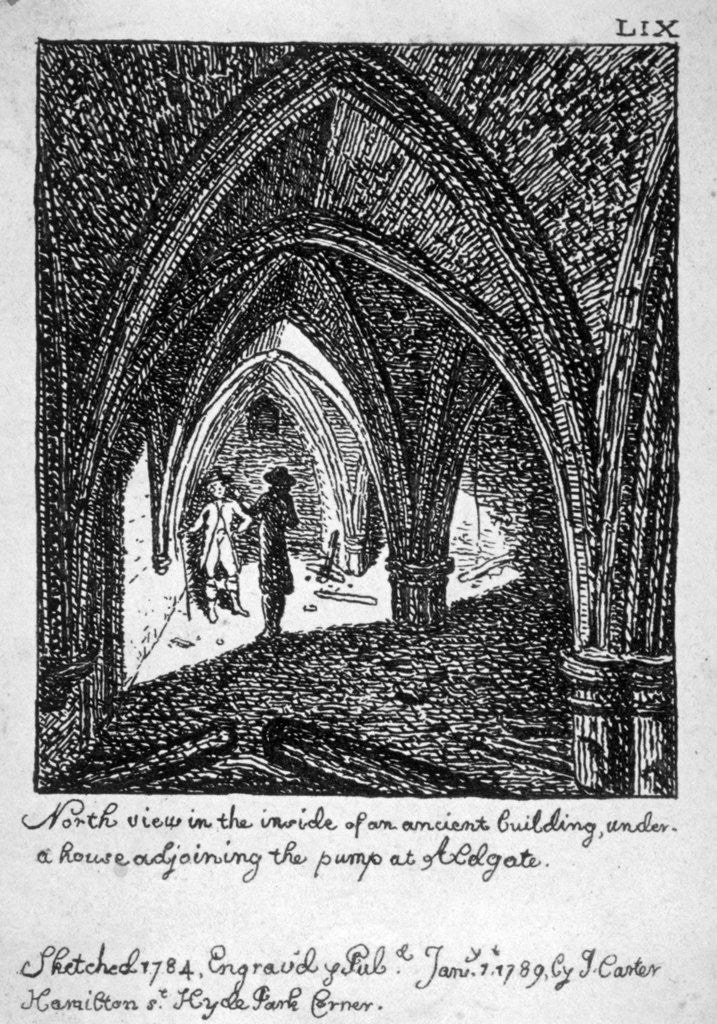 Detail of St Michael's Crypt, Aldgate, London by John Carter