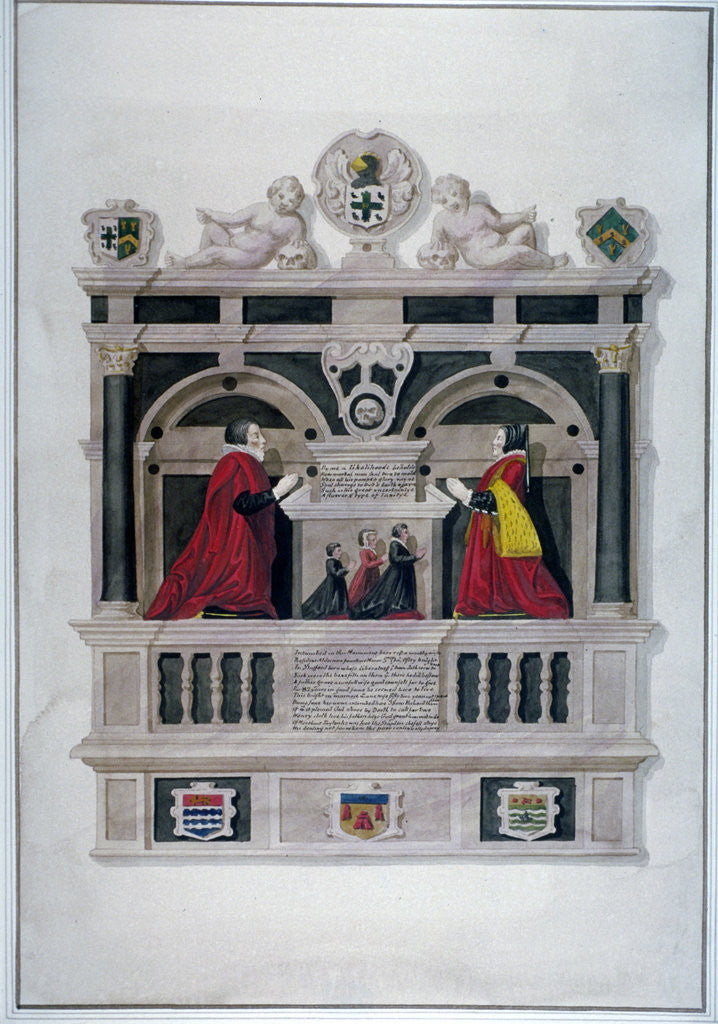 Monument in the Church of St Andrew Undershaft, Leadenhall Street, London, c1820 by Anonymous
