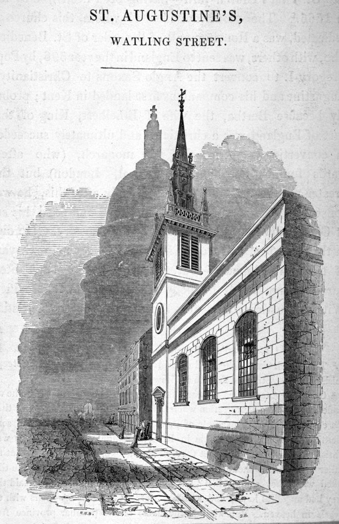 Detail of View of St Augstine, Watling Street, City of London by SW