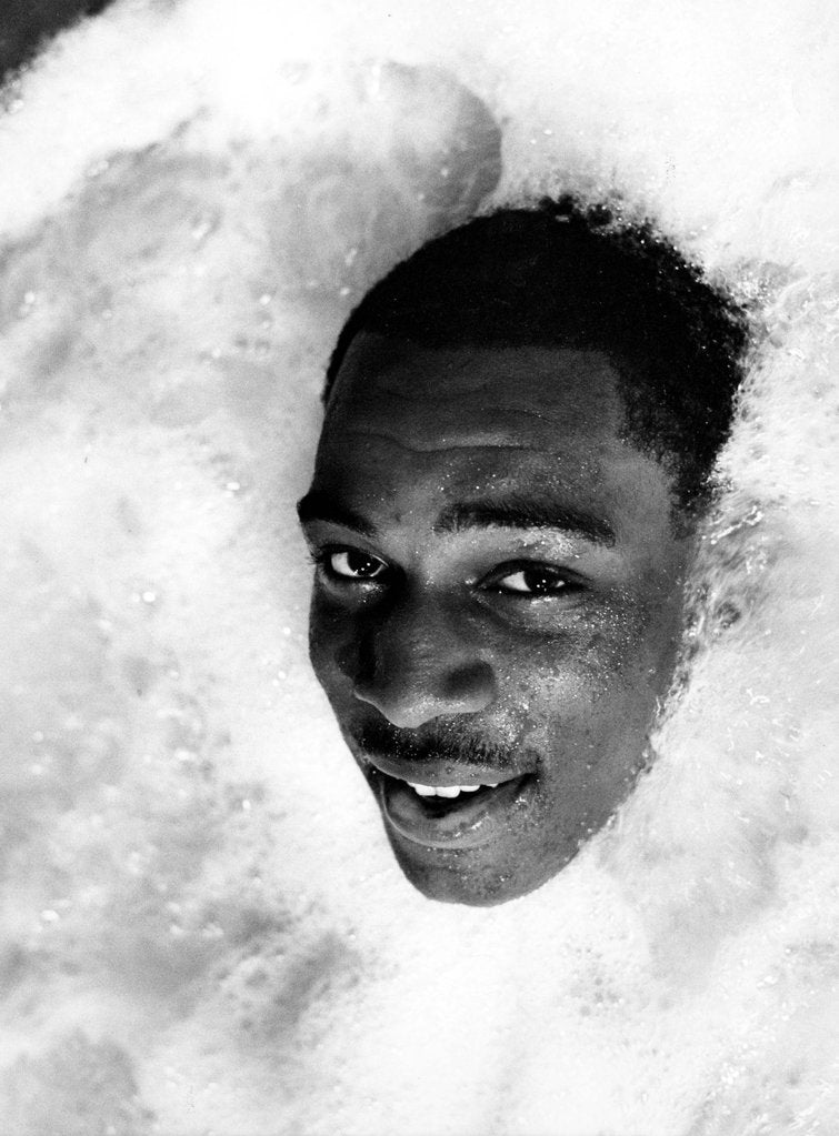 Detail of British boxer Frank Bruno in the Jacuzzi by Associated Newspapers