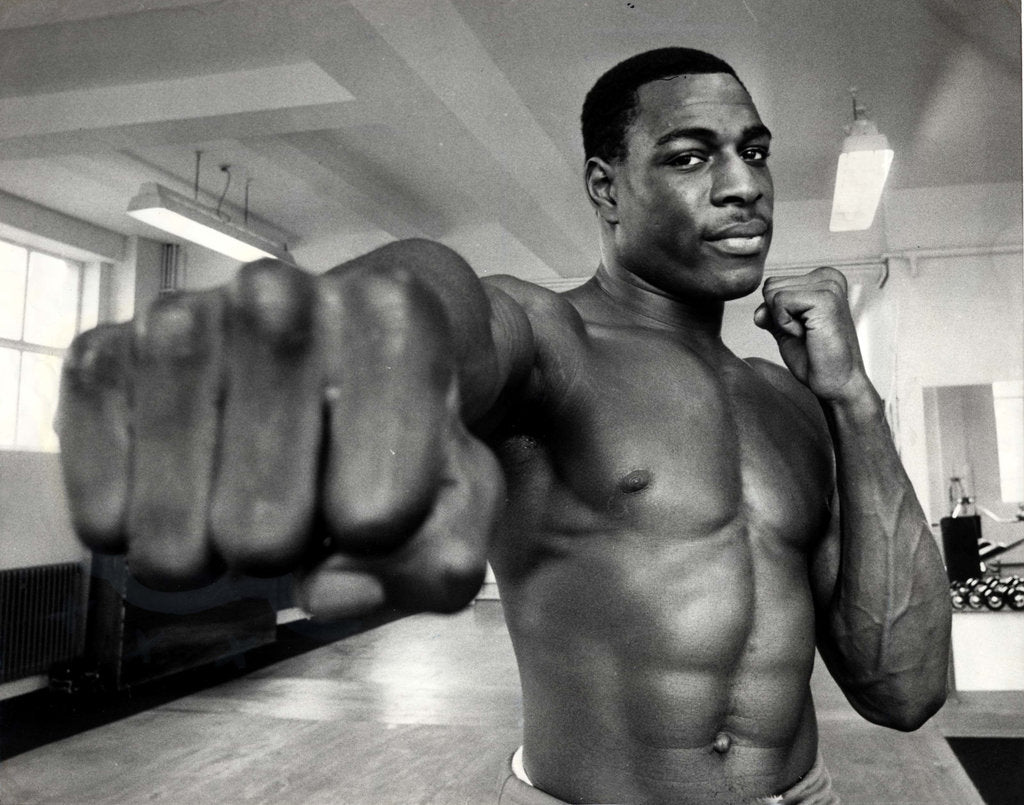 Detail of British boxer Frank Bruno by Associated Newspapers