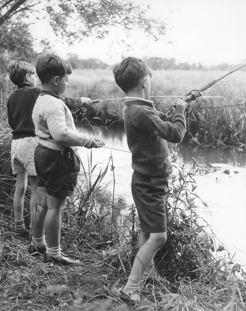 Detail of Boys fishing, c1960s by Tony Boxall