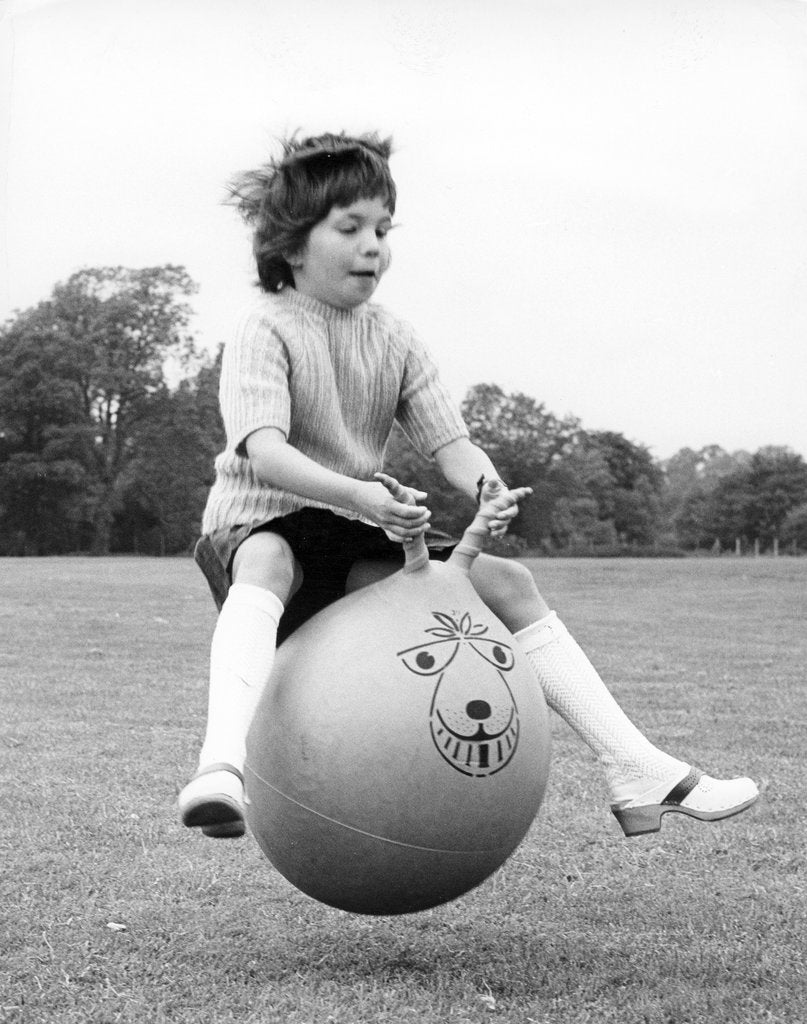 Detail of Girl on a space hopper, 1970s by Tony Boxall