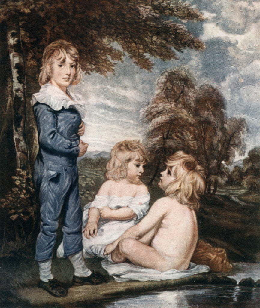 Detail of Children Bathing by L Edwards