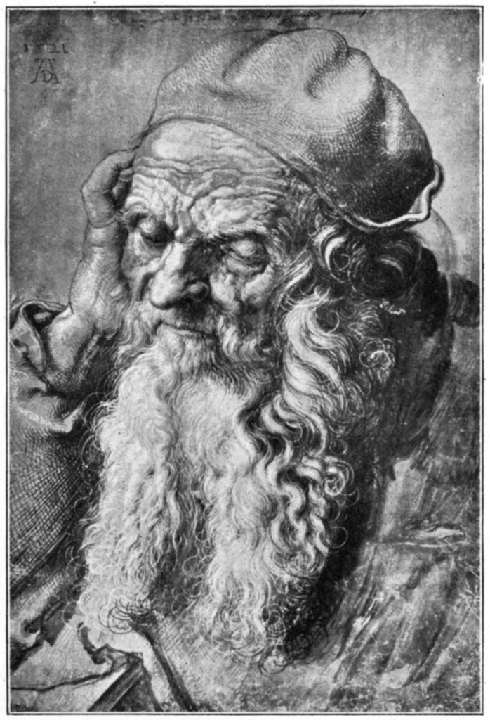 Detail of Head of Old Man by Albrecht Dürer