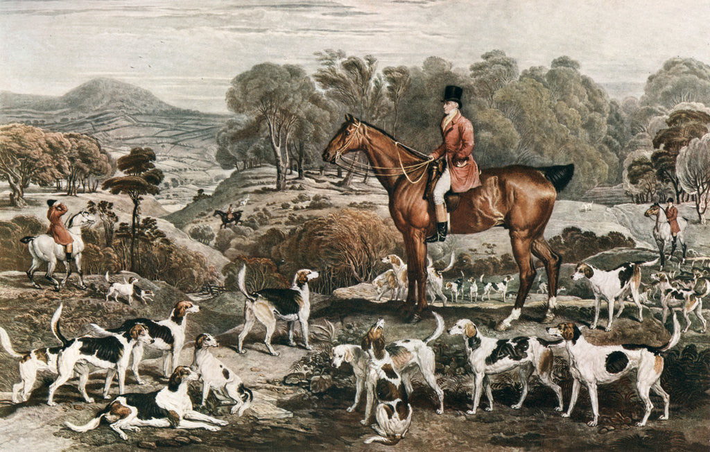 Detail of Ralph John Lambton and his Horse Undertaker and Hounds by Charles Turner
