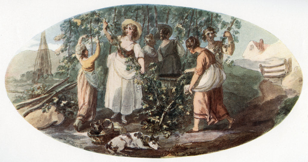 Detail of Hop Picking by William Hamilton