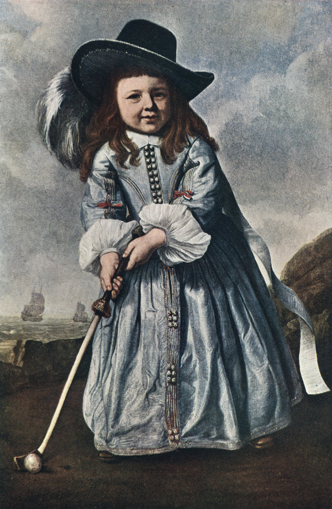Detail of The Girl Golfer by Aelbert Cuyp