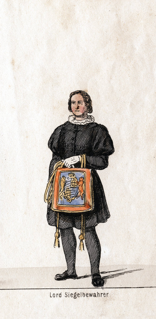 Detail of Lord Seal keeper, costume design for Shakespeare's play, Henry VIII by Anonymous