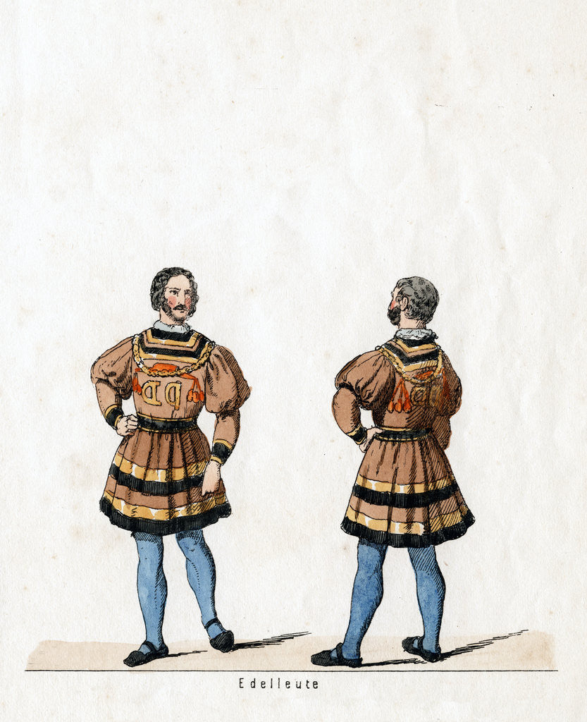 Detail of Noblemen, costume design for Shakespeare's play, Henry VIII by Anonymous