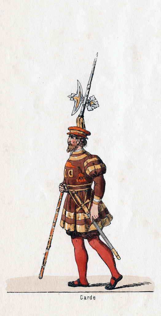 Detail of Guard, costume design for Shakespeare's play, Henry VIII by Anonymous