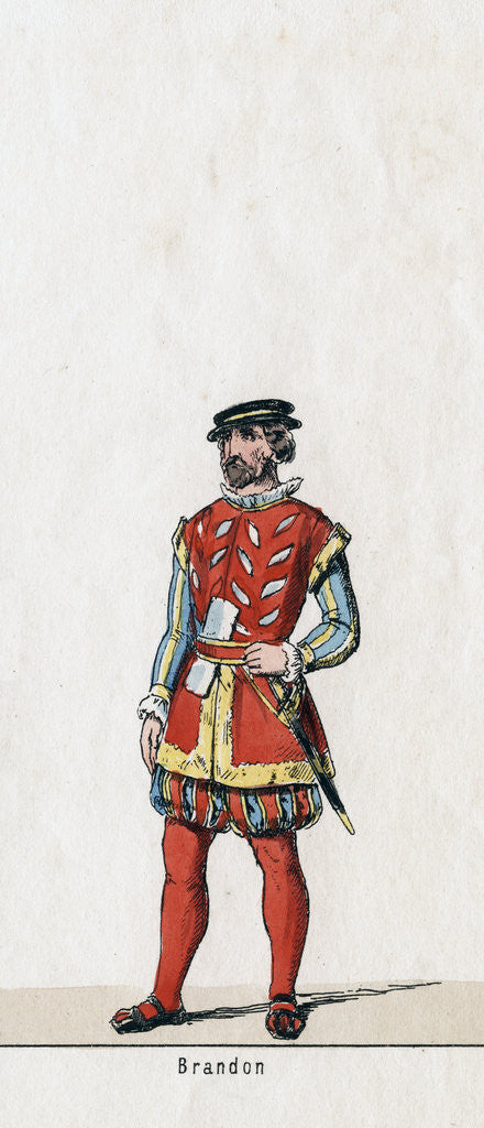 Detail of Brandon, costume design for Shakespeare's play, Henry VIII by Anonymous