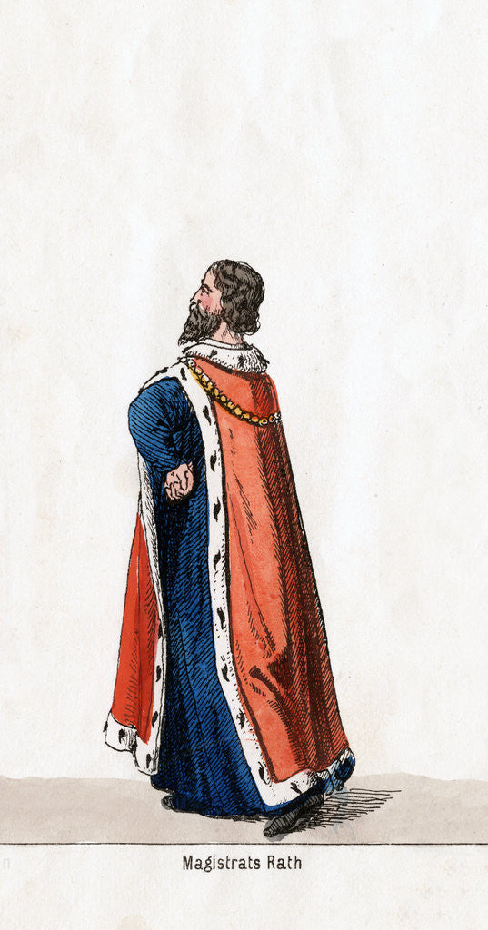 Detail of Magistrate, costume design for Shakespeare's play, Henry VIII by Anonymous
