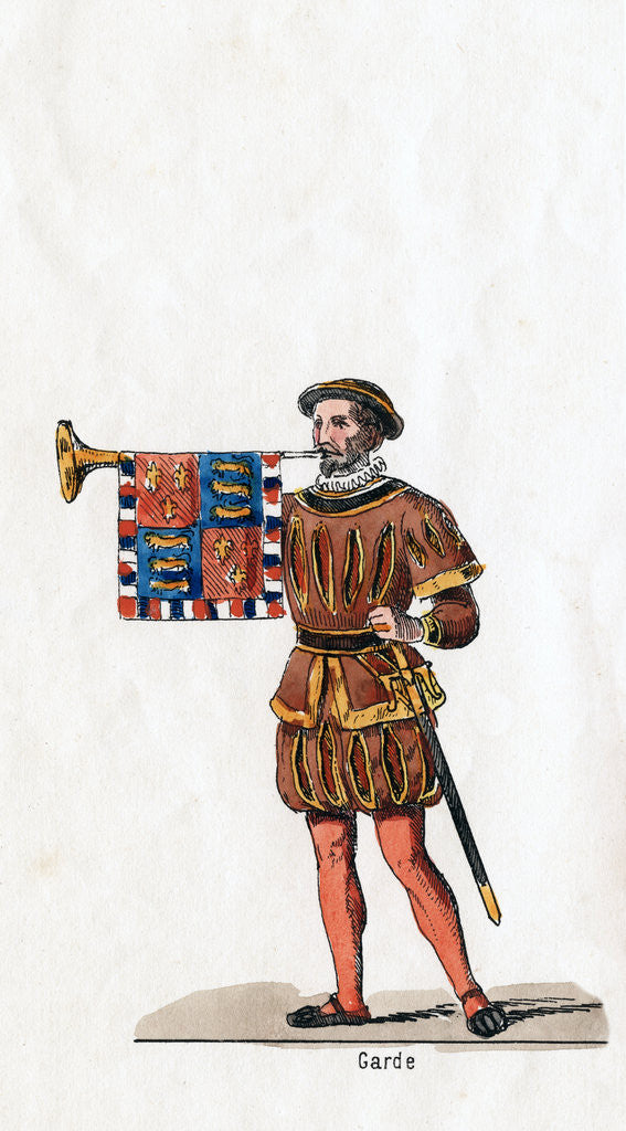 Detail of Guard, costume design for Shakespeare's play, Henry VIII by Anonymous
