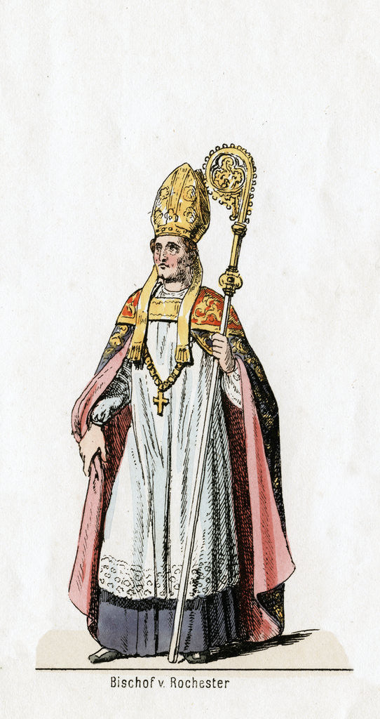 Detail of Bishop of Rochester, costume design for Shakespeare's play, Henry VIII by Anonymous