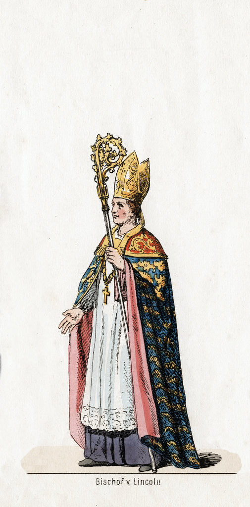 Detail of Bishop of Lincoln, costume design for Shakespeare's play, Henry VIII by Anonymous