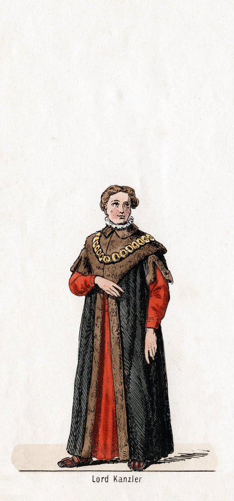 Detail of Lord chancellor, costume design for Shakespeare's play, Henry VIII by Anonymous