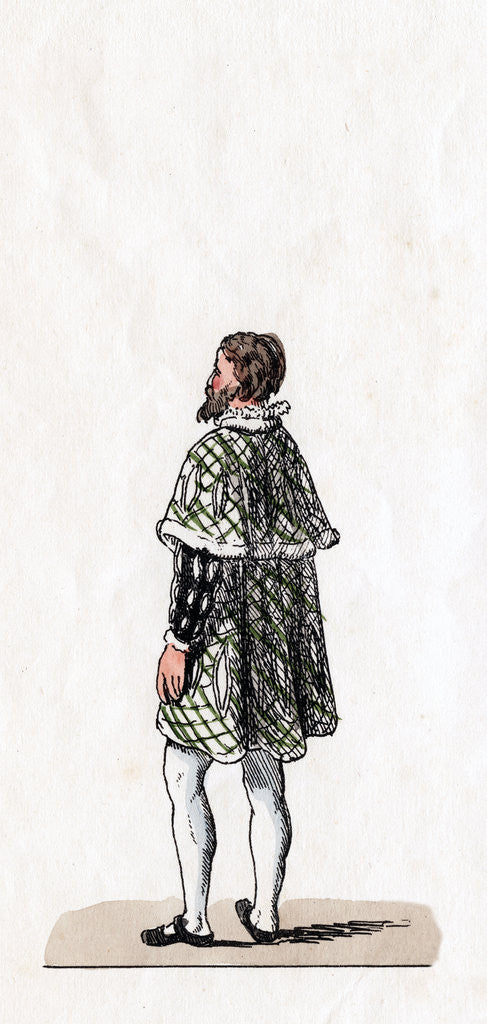 Detail of Nobleman, costume design for Shakespeare's play, Henry VIII by Anonymous