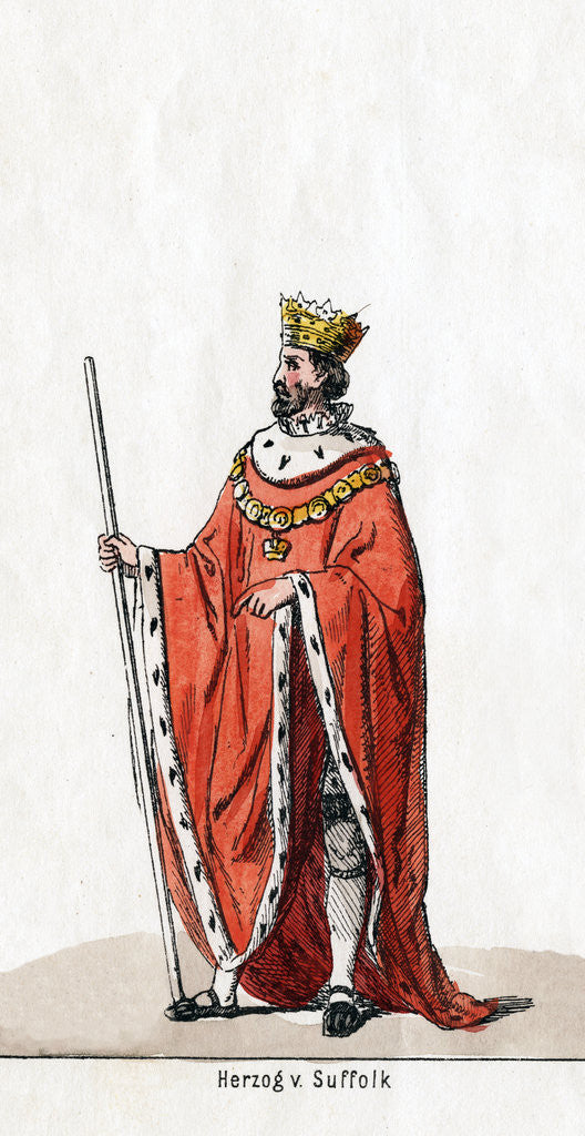 Detail of Duke of Suffolk, costume design for Shakespeare's play, Henry VIII by Anonymous