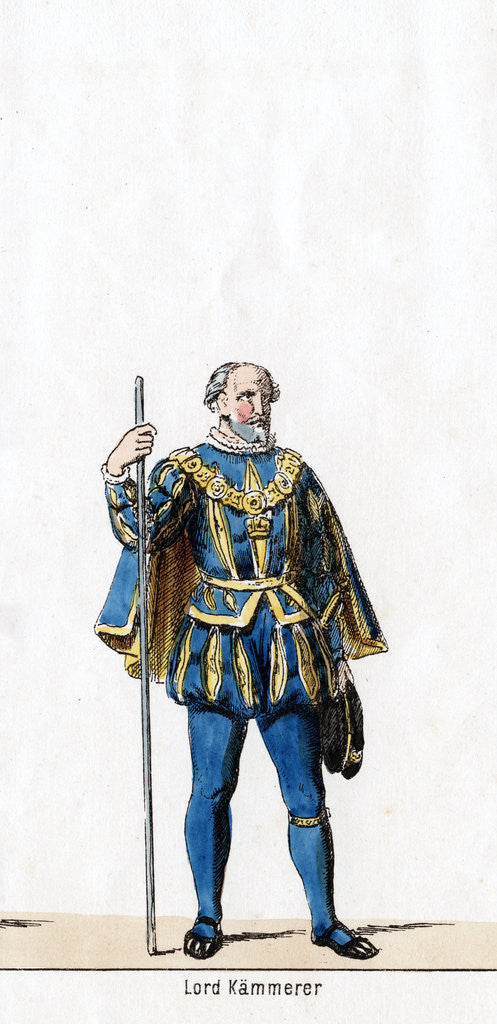 Detail of Lord treasurer, costume design for Shakespeare's play, Henry VIII by Anonymous