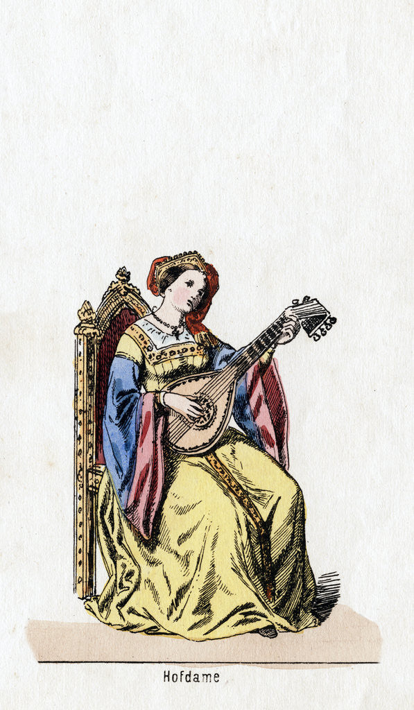 Detail of Lady-in-waiting, costume design for Shakespeare's play, Henry VIII by Anonymous