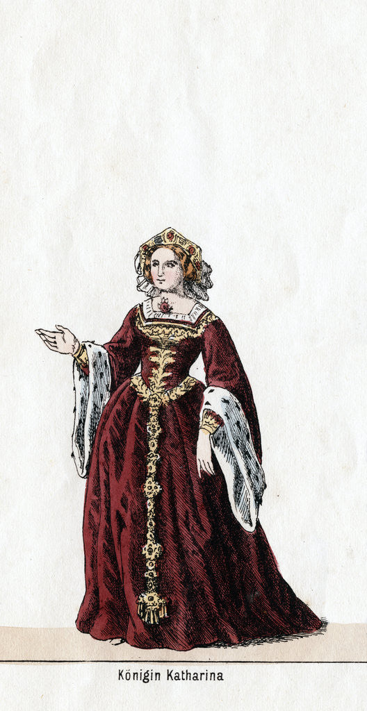 Detail of Queen Katharine, costume design for Shakespeare's play, Henry VIII by Anonymous