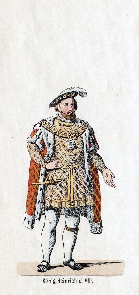 Detail of King Henry VIII of England, costume design for Shakespeare's play, Henry VIII by Anonymous