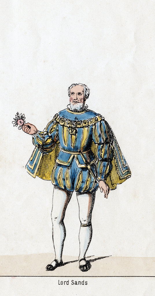 Detail of Sir William Sands, costume design for Shakespeare's play, Henry VIII by Anonymous