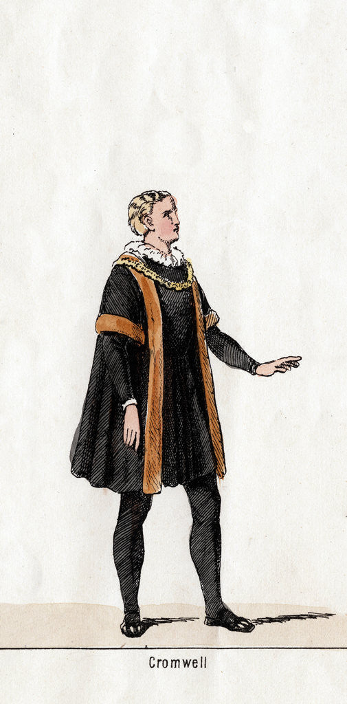 Detail of Thomas Cromwell, costume design for Shakespeare's play, Henry VIII by Anonymous
