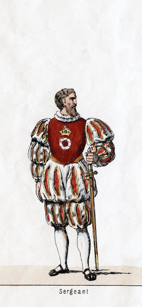 Detail of Sergeant, costume design for Shakespeare's play, Henry VIII by Anonymous