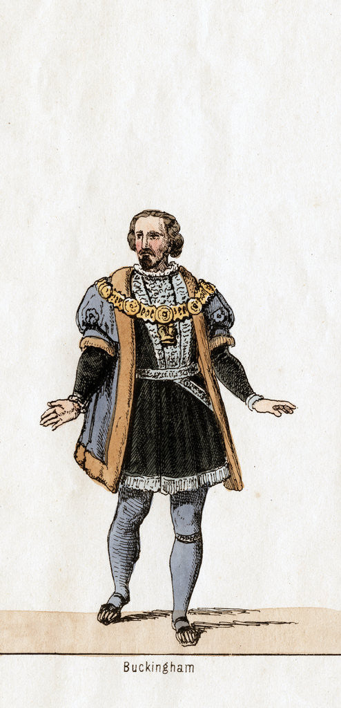 Detail of Buckingham, costume design for Shakespeare's play, Henry VIII by Anonymous