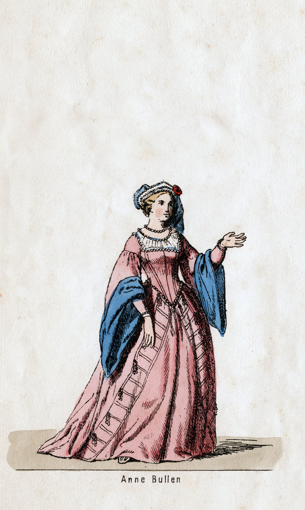 Detail of Anne Boleyn, costume design for Shakespeare's play, Henry VIII by Anonymous
