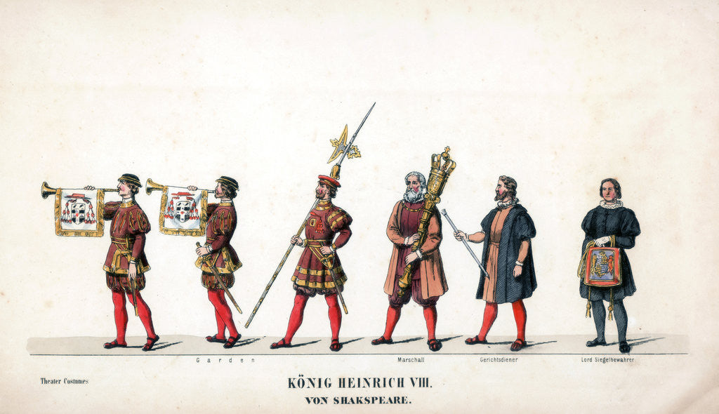 Detail of Theatre costume design for Shakespeare's play, Henry VIII by Anonymous