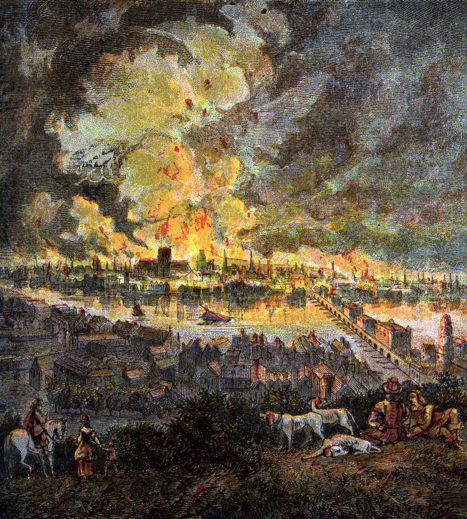 Detail of Great Fire Of London by Anonymous