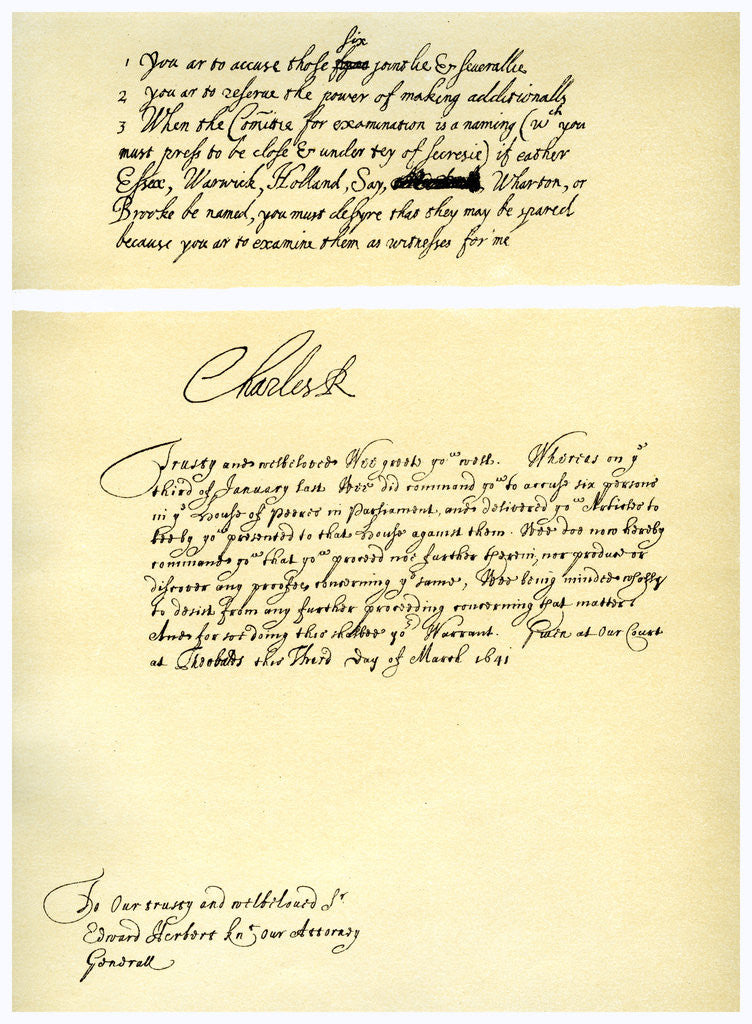 Detail of Documents signed by Charles I by Charles I