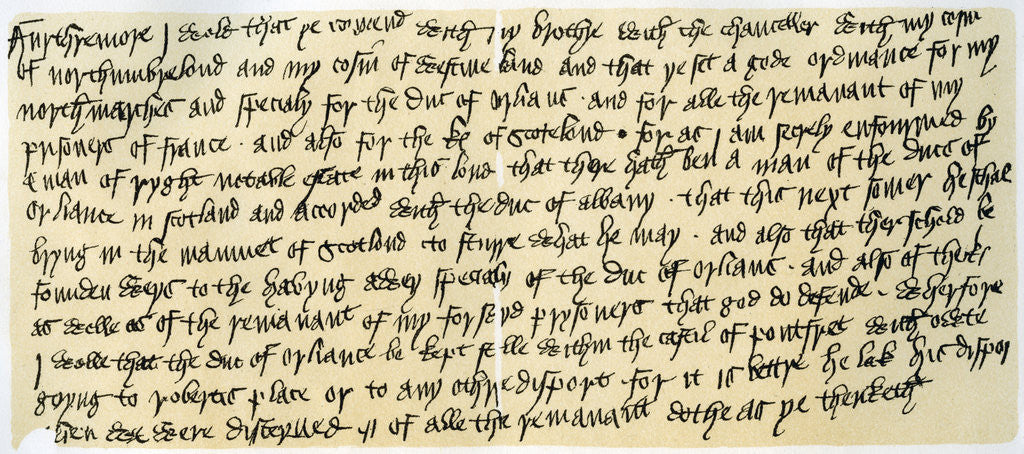 Detail of Portion of a letter from Henry V by Henry V