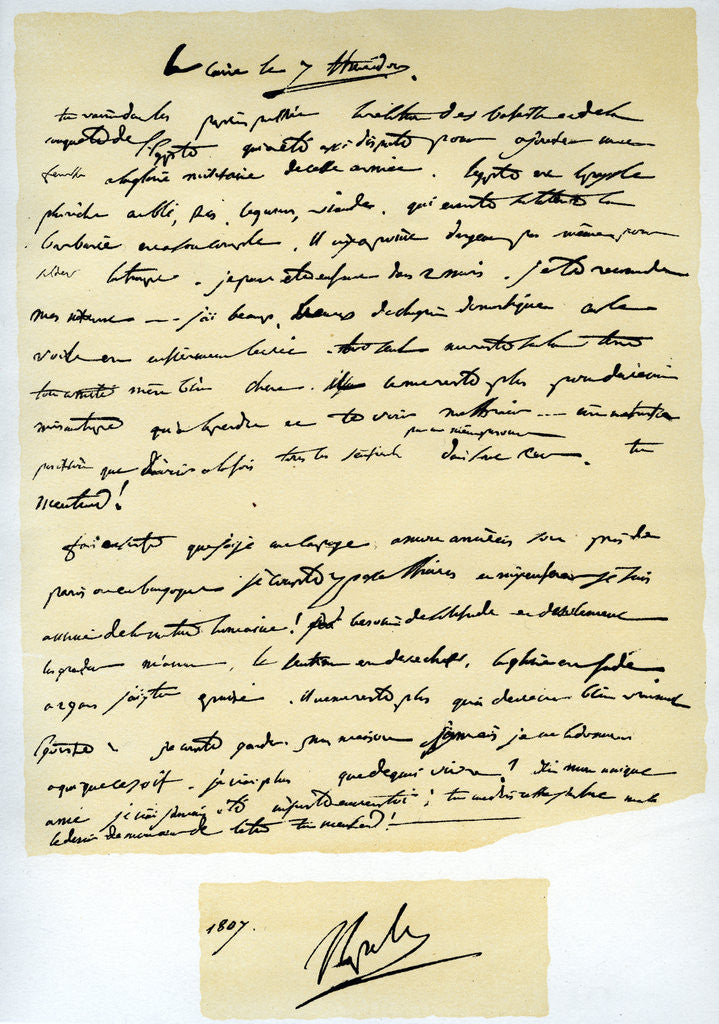 Detail of Letter from Napoleon Bonaparte to his brother Joseph by Napoleon Bonaparte I