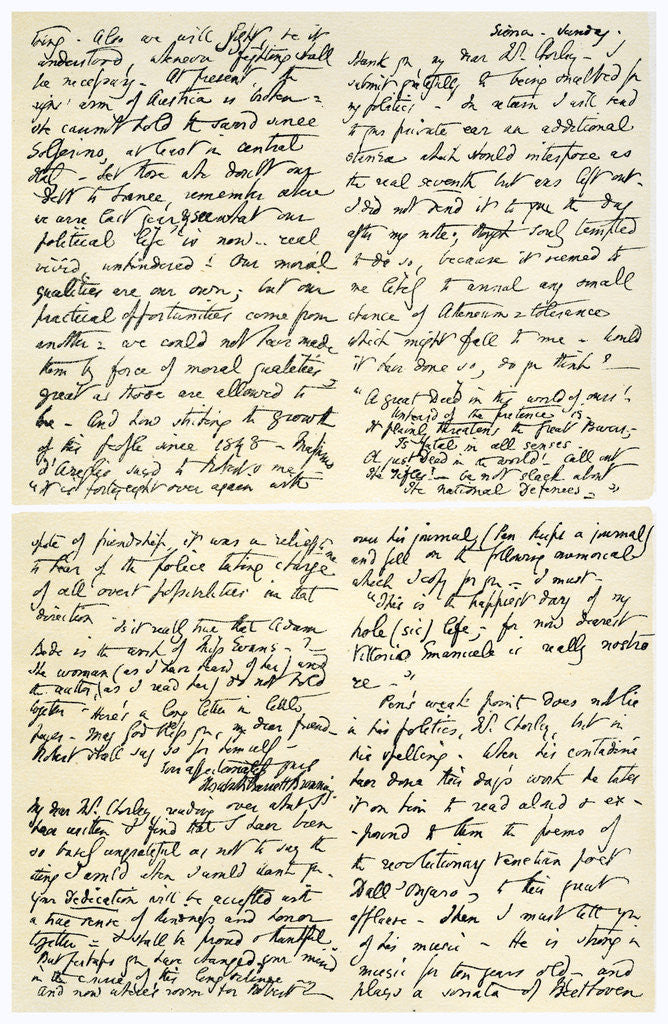 Detail of Letter from Elizabeth Barrett Browning to Henry F Chorley by Elizabeth Barrett