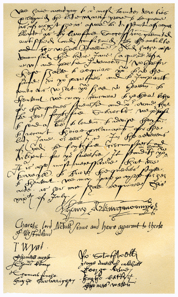 Detail of Letter from Henry Neville and others by Henry Neville