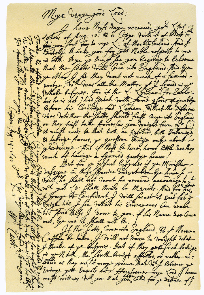 Detail of Letter from William Laud, Archbishop of Canterbury to Edward Conway by William Laud