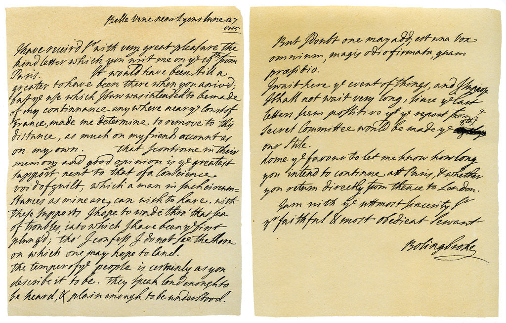 Detail of Letter from Henry St John to George Clarke by Henry St John