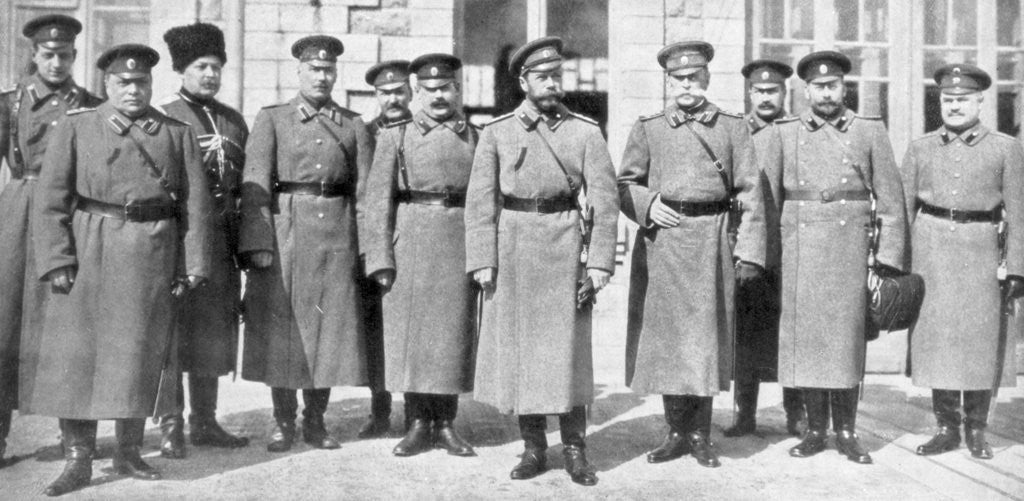 Detail of Tsar Nicholas II of Russia and his generals and staff by Anonymous