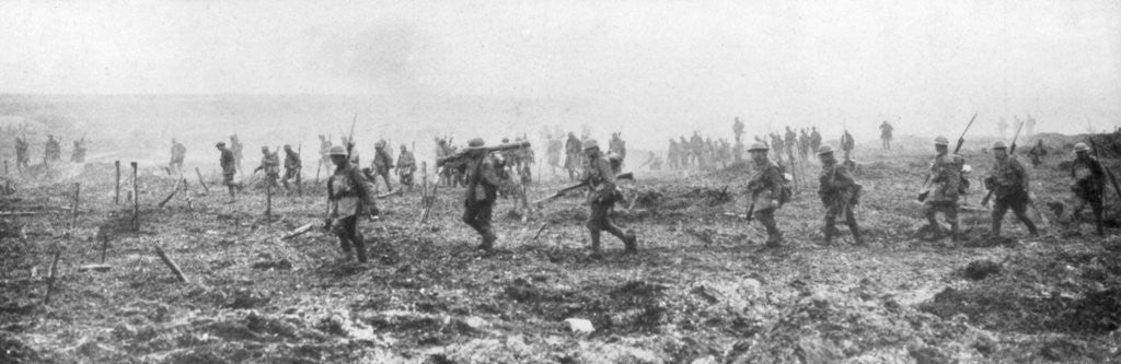 Detail of Canadian troops in no man's land, Vimy, France, First World War by Anonymous