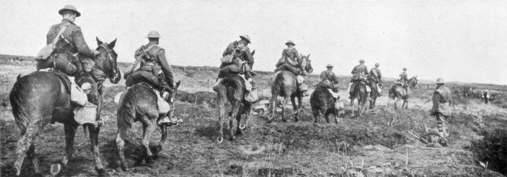 Detail of Canadian cavalry, Vimy, France, First World War, April 1917 by Anonymous