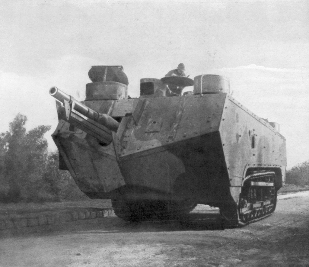 Detail of Mobile artillery piece, Moronvilliers, France, First World War by Anonymous