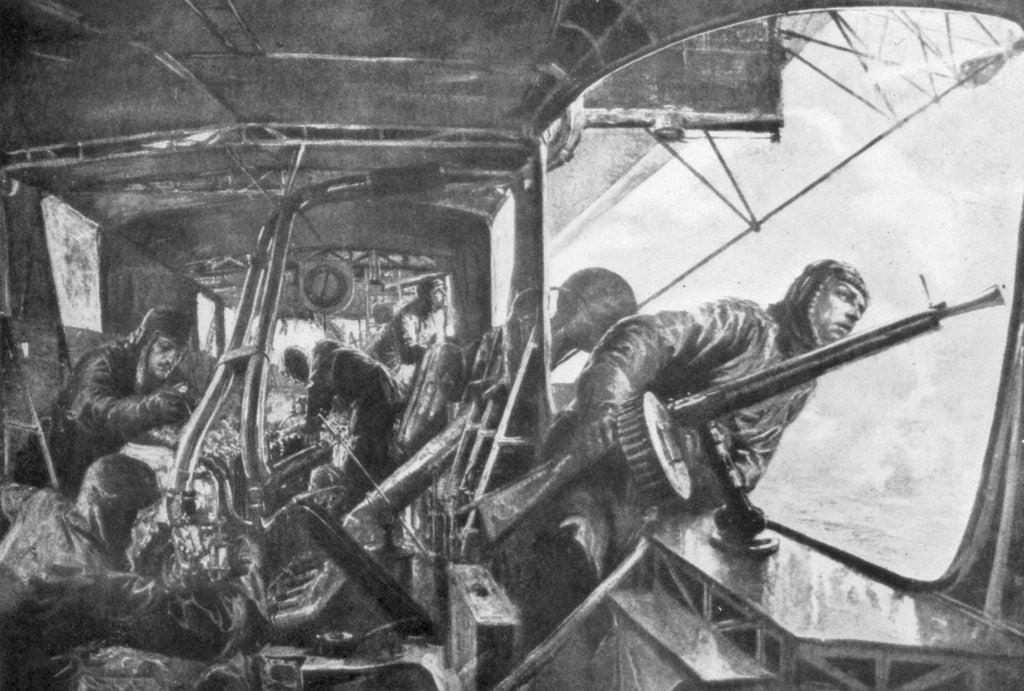 Detail of 'On board a Zeppelin', German air fleet, First World War by Felix Schwormstadt