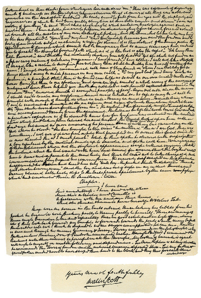 Detail of Manuscript of Kenilworth, first published in 1821 by Sir Walter Scott