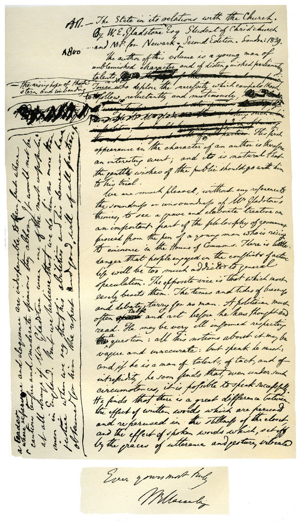 Detail of Article on The State in its Relations with the Church by Thomas Babington Macaulay