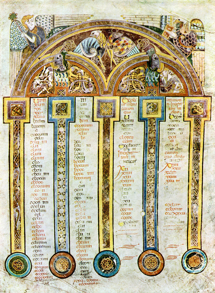 Detail of A Page of The Eusebian Canons, c800 AD by Anonymous